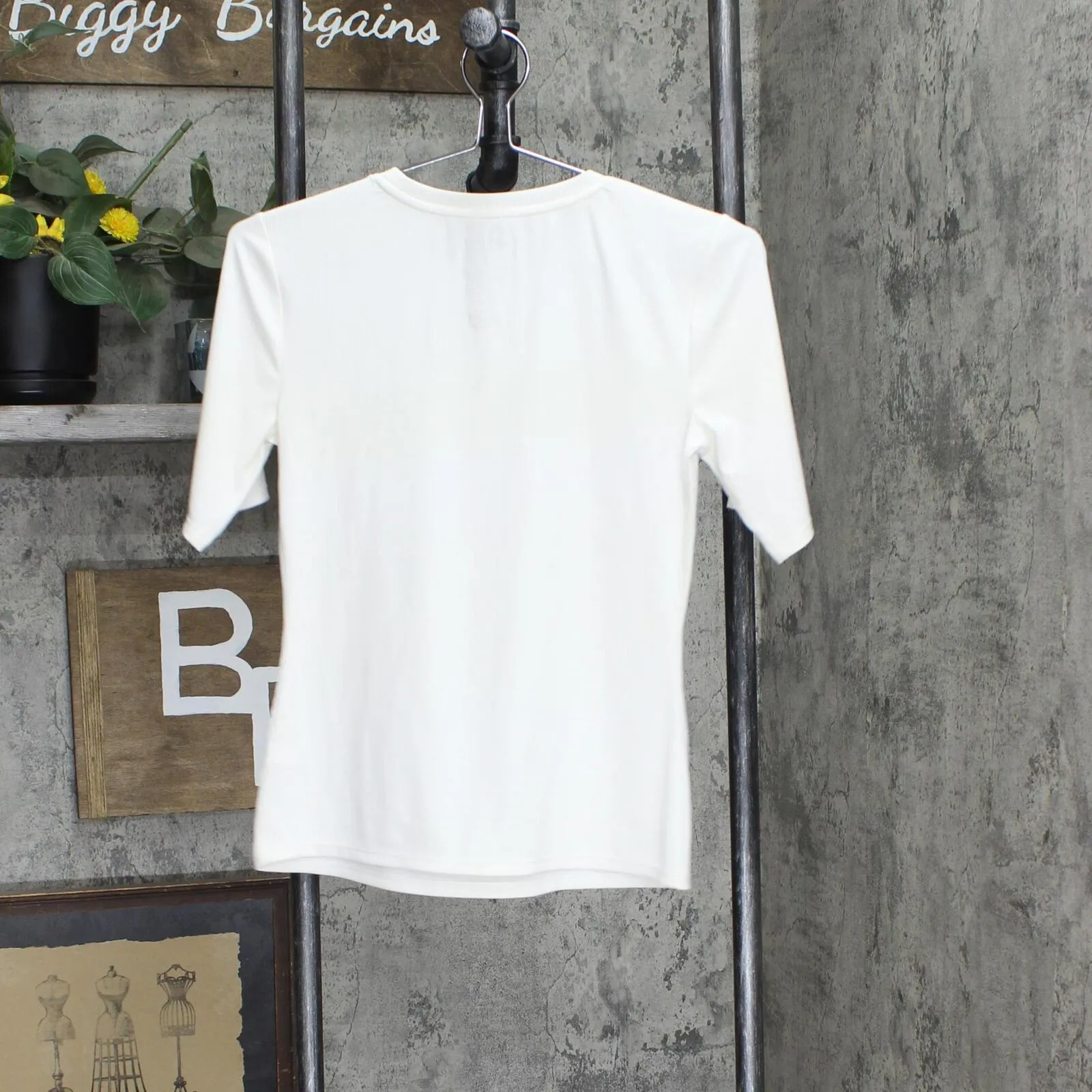 Nine West Womens Essential Ribbed Soft Spun T-Shirt Tee 1661b53e66d9a0 White S