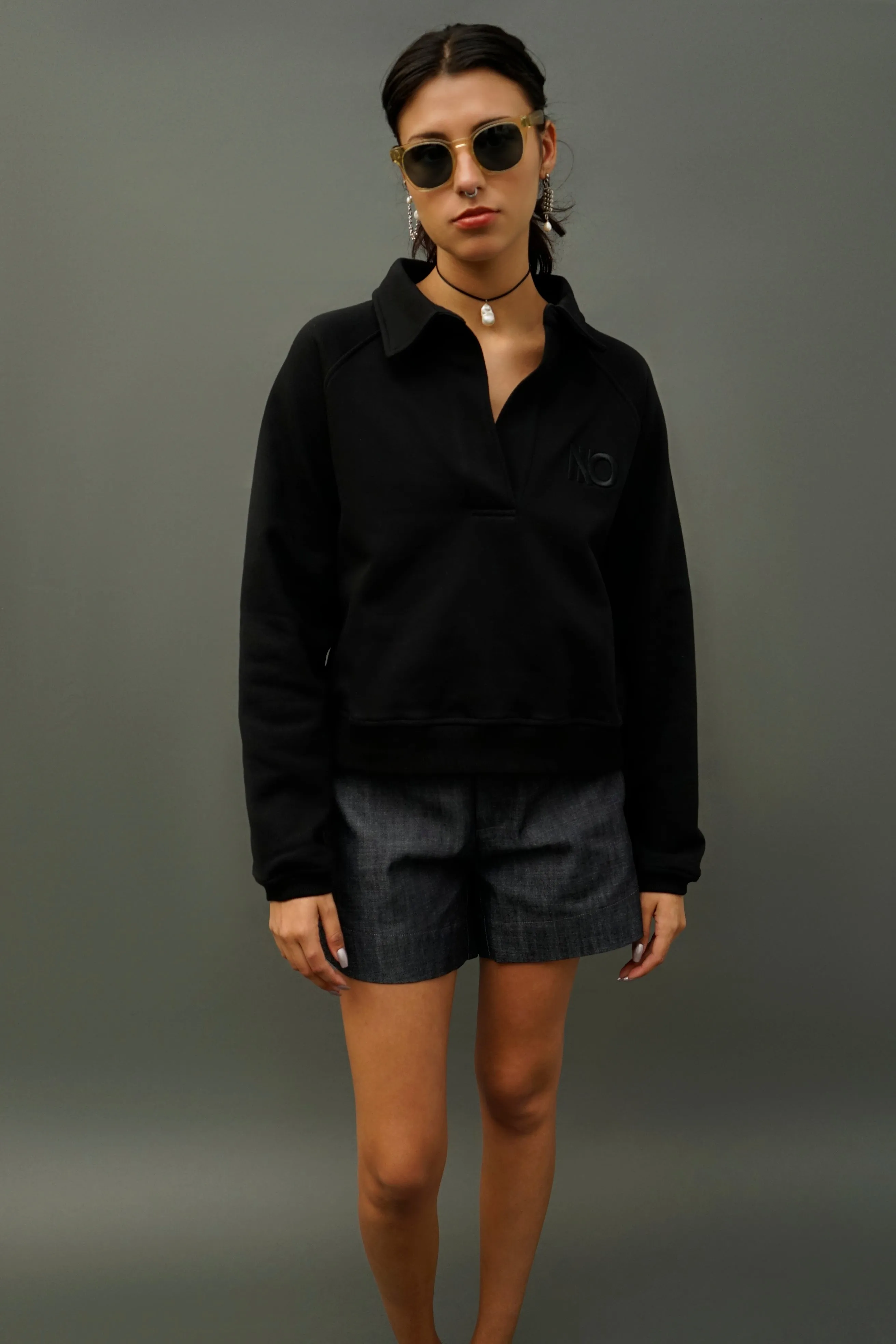 NINOpolo Black Polo Sweatshirt