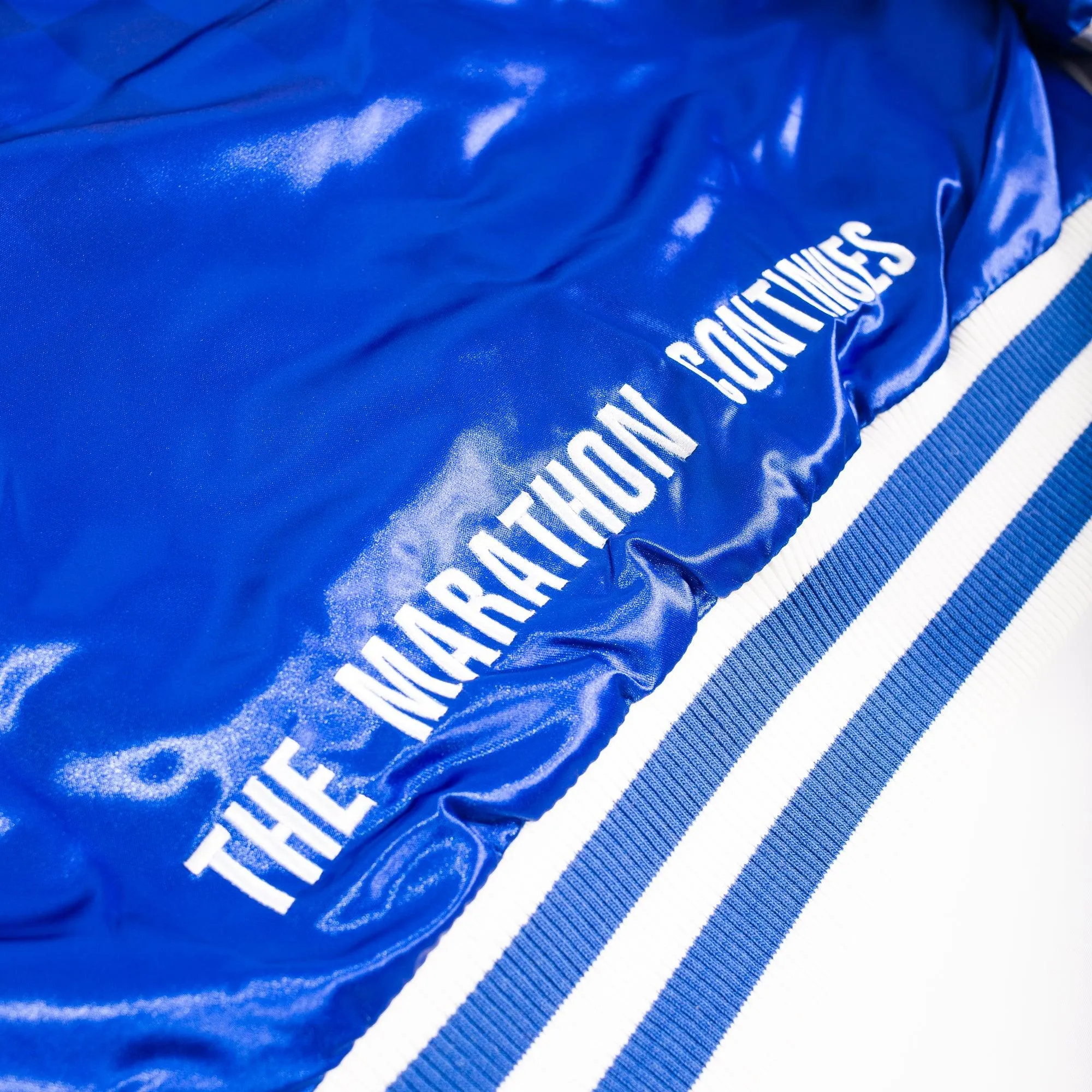 NIPSEY HUSSLE BOOGIE VARSITY JACKET (BLUE)