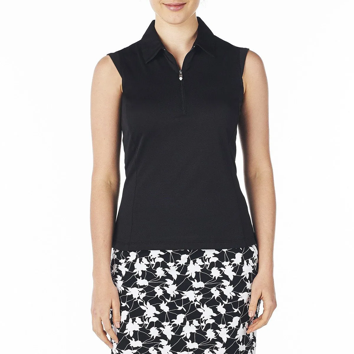 Nivo Nelly Sleeveless Polo - Black - SPF 40