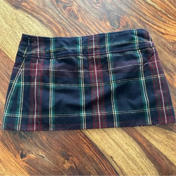 NWT Abercrombie &amp; Fitch Y2K Tartan Plaid Mini Skirt Red Green Size 4
