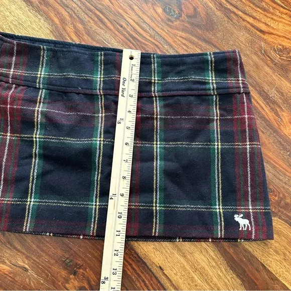 NWT Abercrombie &amp; Fitch Y2K Tartan Plaid Mini Skirt Red Green Size 4
