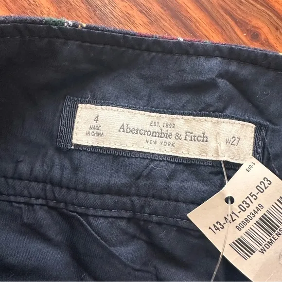 NWT Abercrombie &amp; Fitch Y2K Tartan Plaid Mini Skirt Red Green Size 4