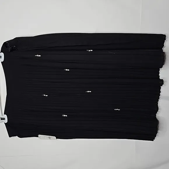 NWT Eloquii studio black pleated jeweled bedazzled midi A-line skirt size 20
