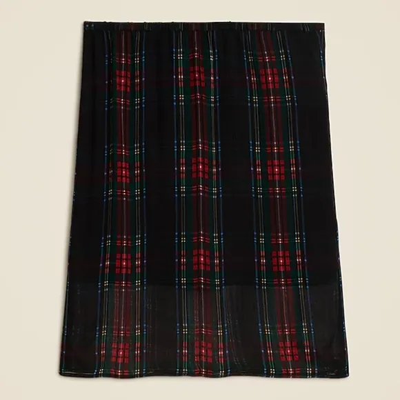 NWT J.Crew Gwen knee-length layered slip skirt in tartan crinkle chiffon (small)