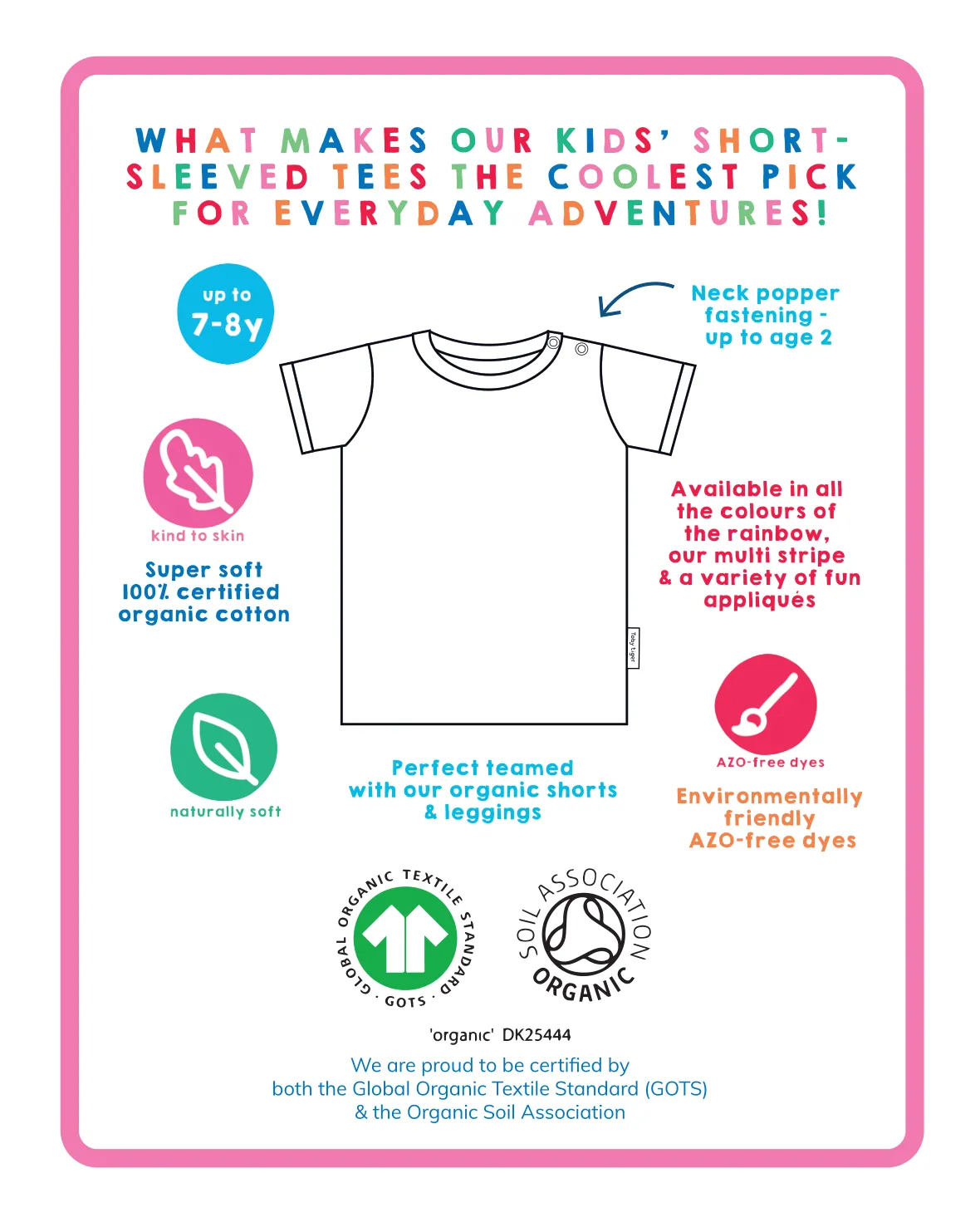 Organic Pink Multi Stripe 2-Pack T-Shirt