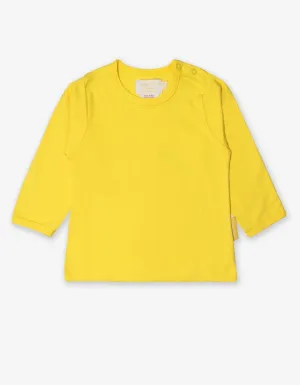 Organic Yellow Basic Long-Sleeved T-Shirt