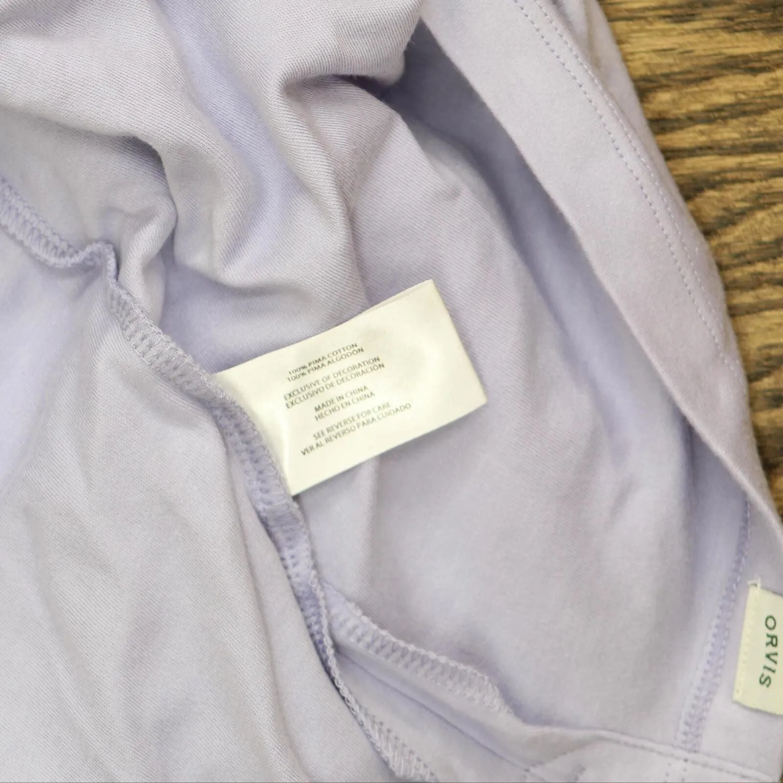 Orvis Ladies Womens 3/4 Sleeve Pima Cotton Tee/Top with Side Slits Purple M