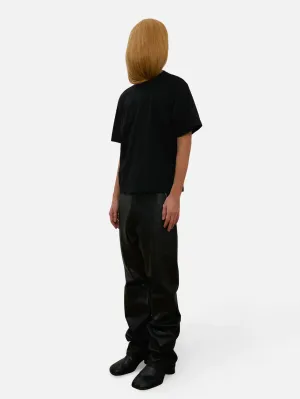 Oval Yaka Basic T-Shirt - Siyah