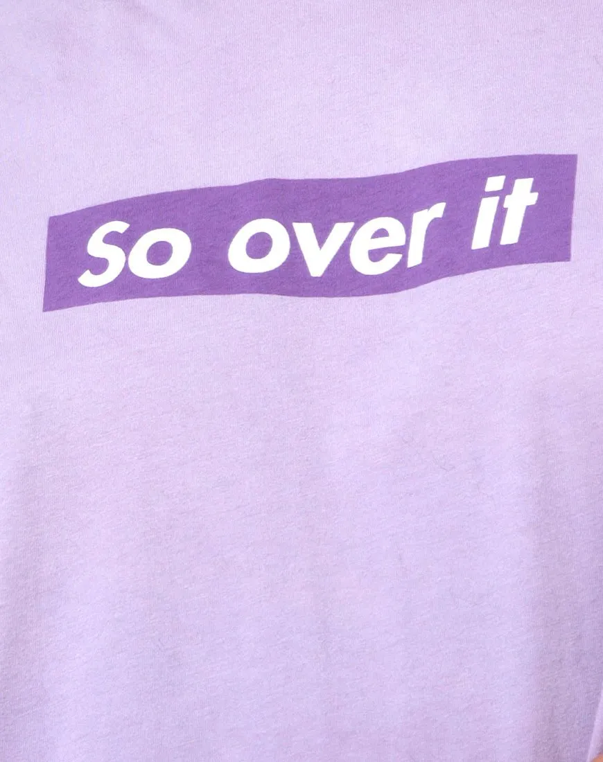 Oversize Basic Tee in Lilac "So Over It"