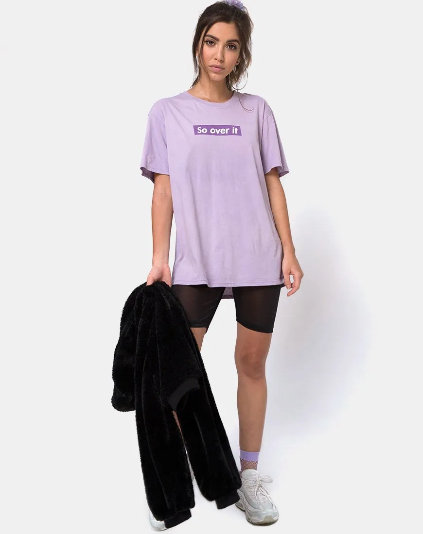 Oversize Basic Tee in Lilac "So Over It"