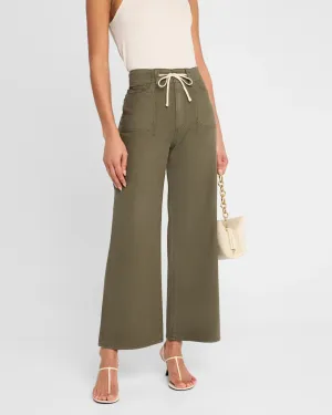 Paige Ari w/ Waistband Tie & Stitch Thru Utility Pockets: Vintage Forester Green