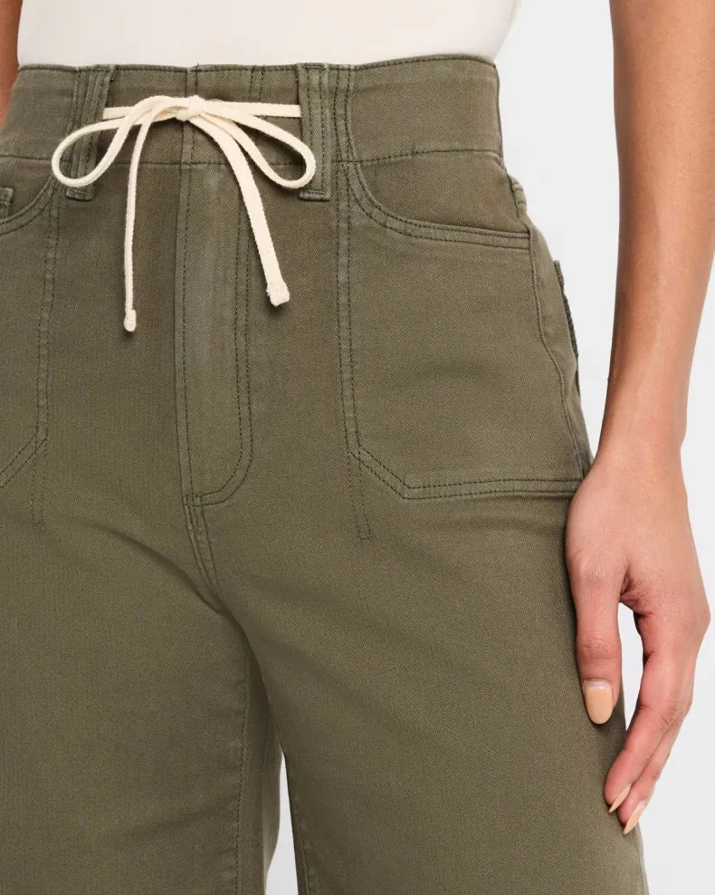 Paige Ari w/ Waistband Tie & Stitch Thru Utility Pockets: Vintage Forester Green