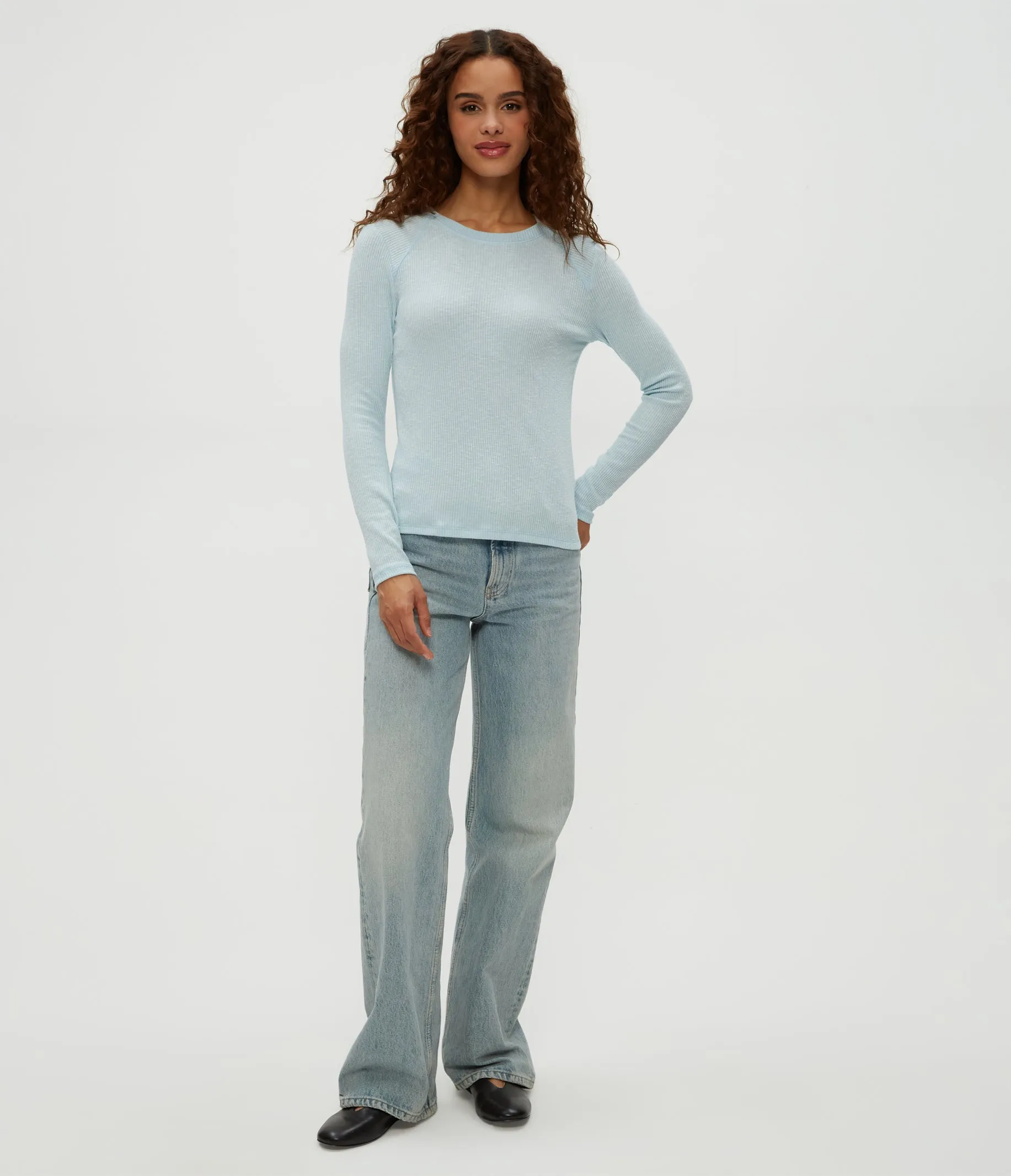 Paige Crewneck Ribbed Top
