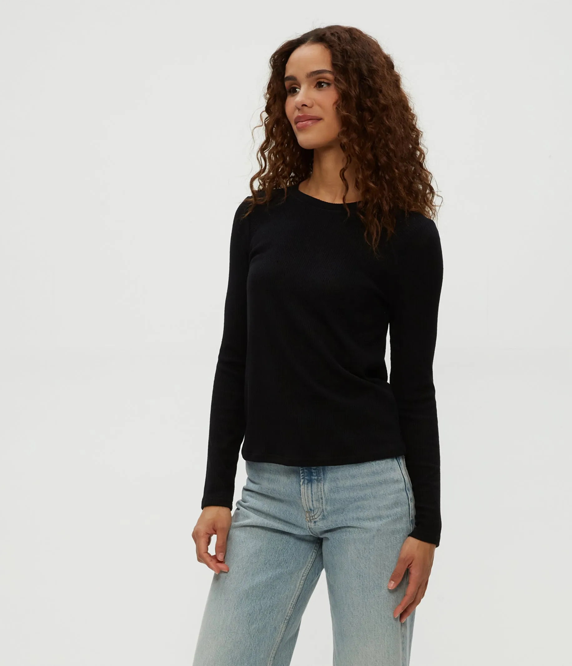 Paige Crewneck Ribbed Top