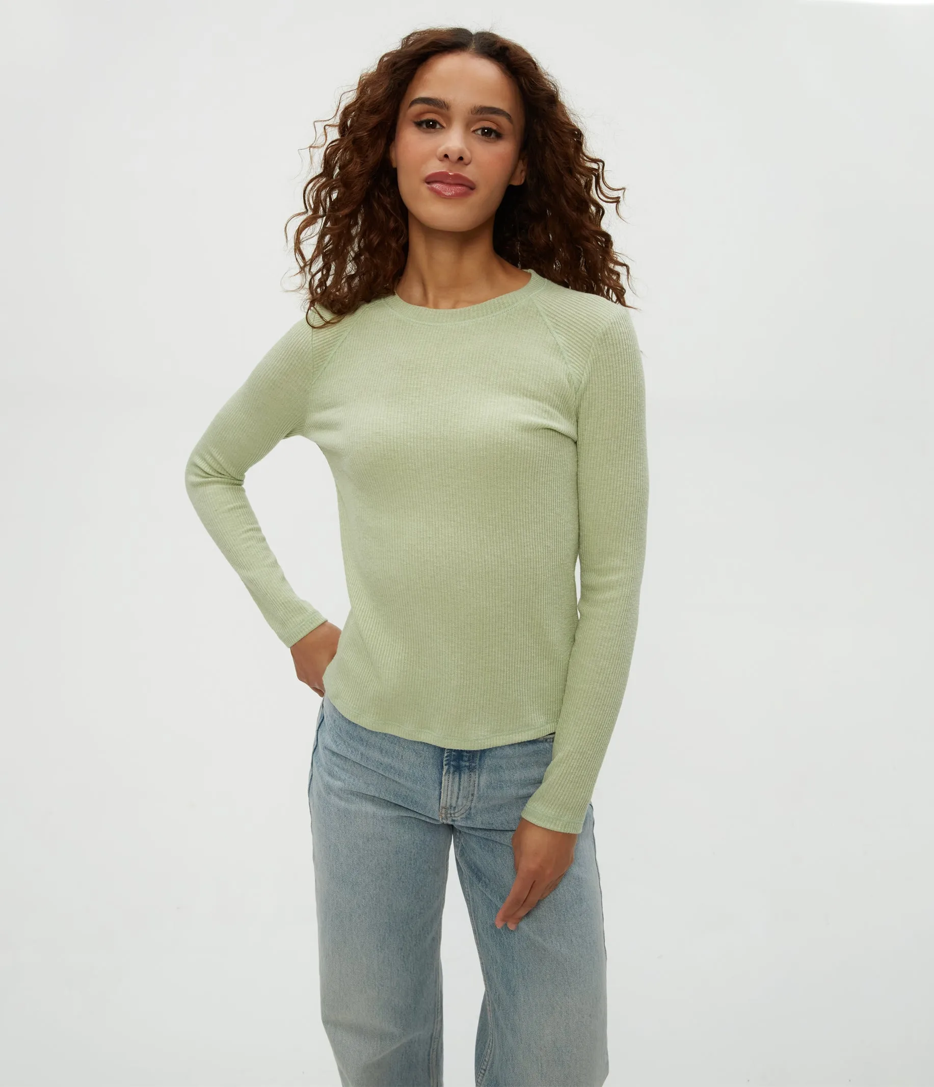 Paige Crewneck Ribbed Top