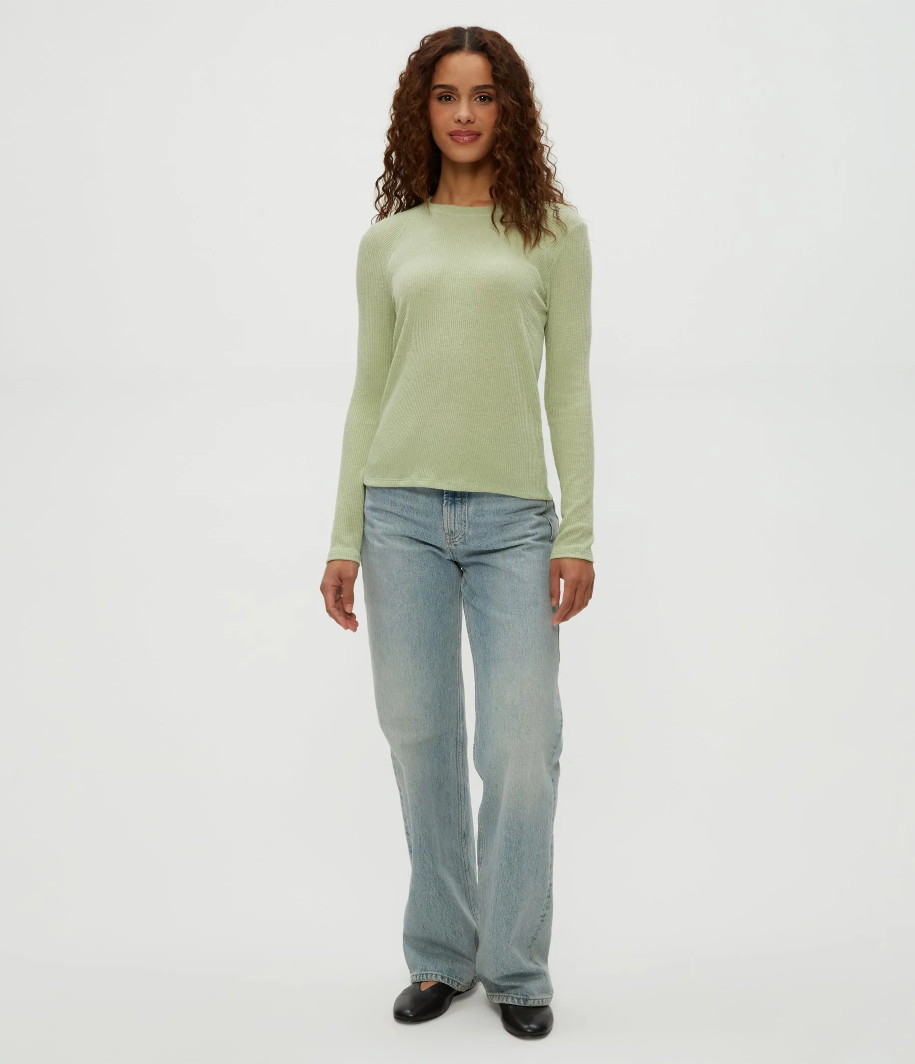 Paige Crewneck Ribbed Top