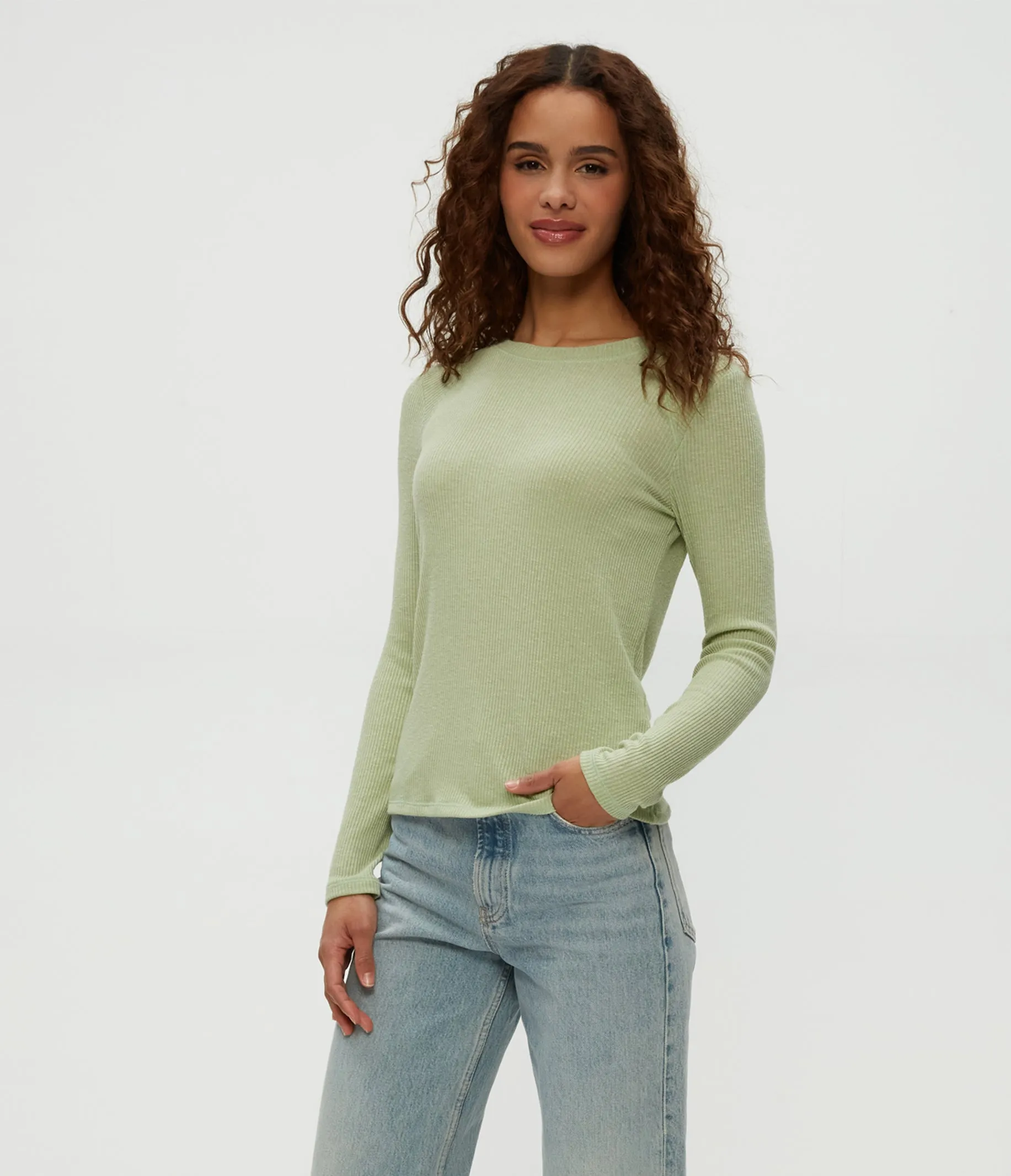 Paige Crewneck Ribbed Top