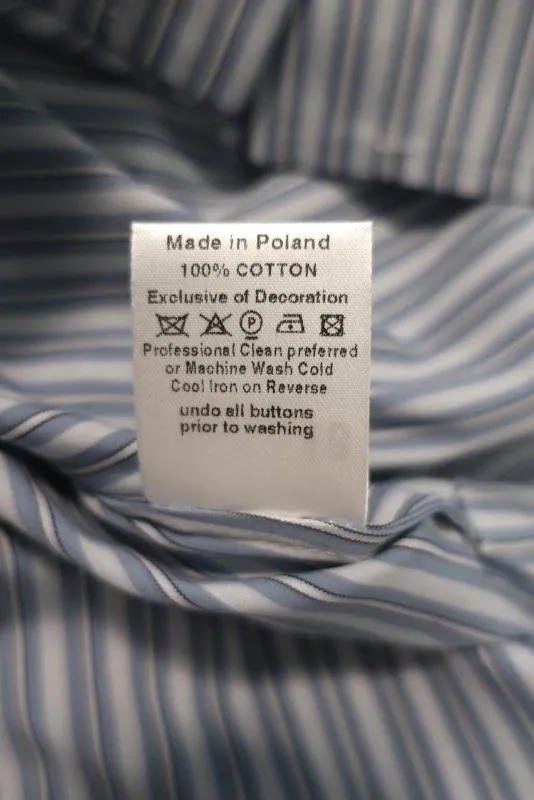 Palmer//Harding Balloon Sleeve Shirt Blue Striped Cotton Blouse Size US 4/6 NEW