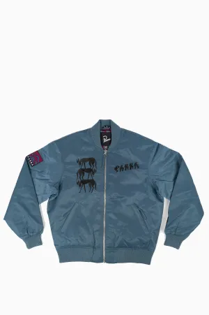 PARRA STACKED PETS VARSITY JACKET TEAL