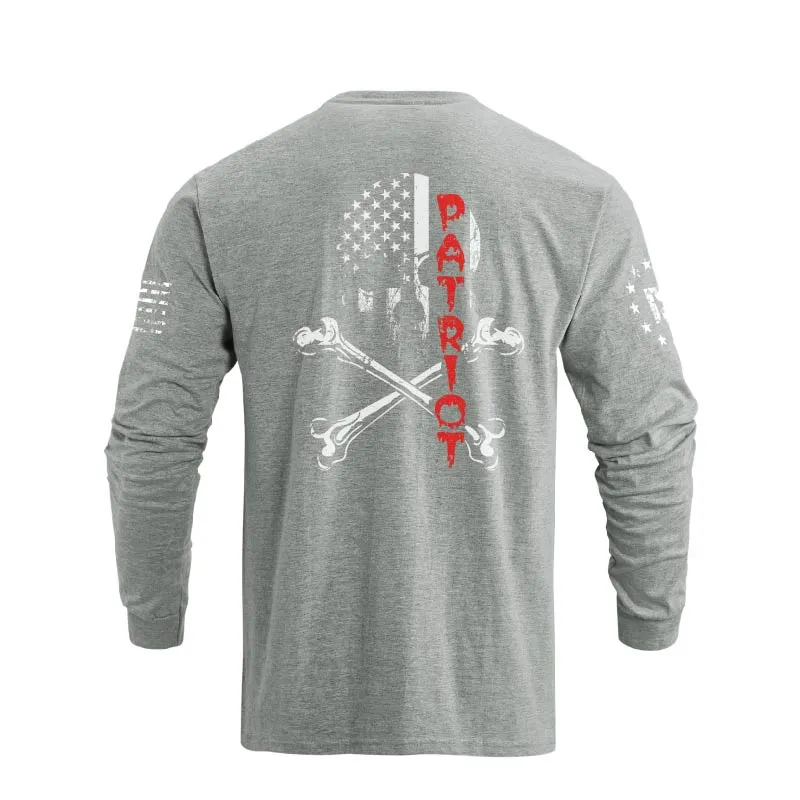 PATRIOT SKULL GRAPHIC LONG SLEEVE T-SHIRT
