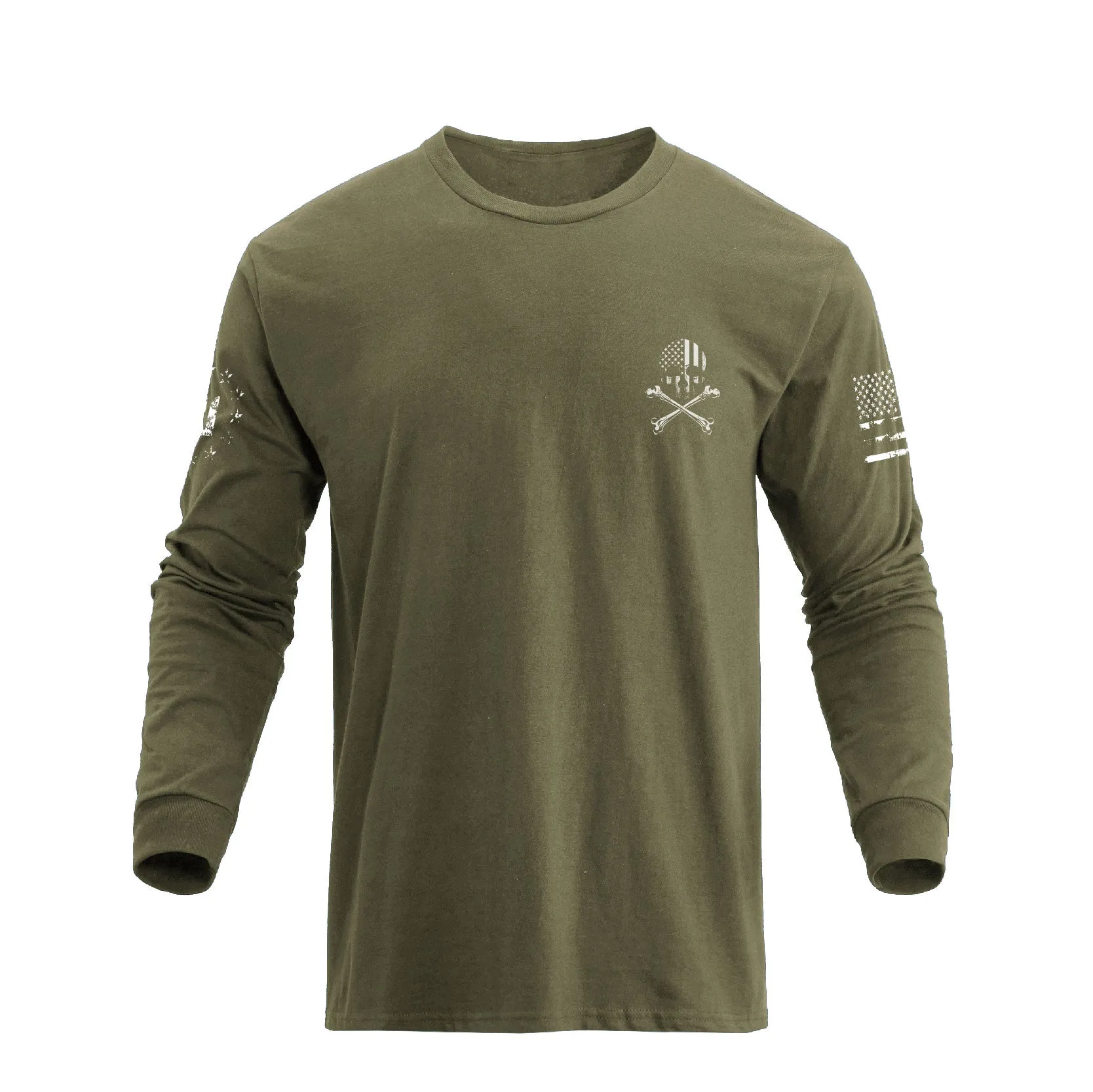 PATRIOT SKULL GRAPHIC LONG SLEEVE T-SHIRT