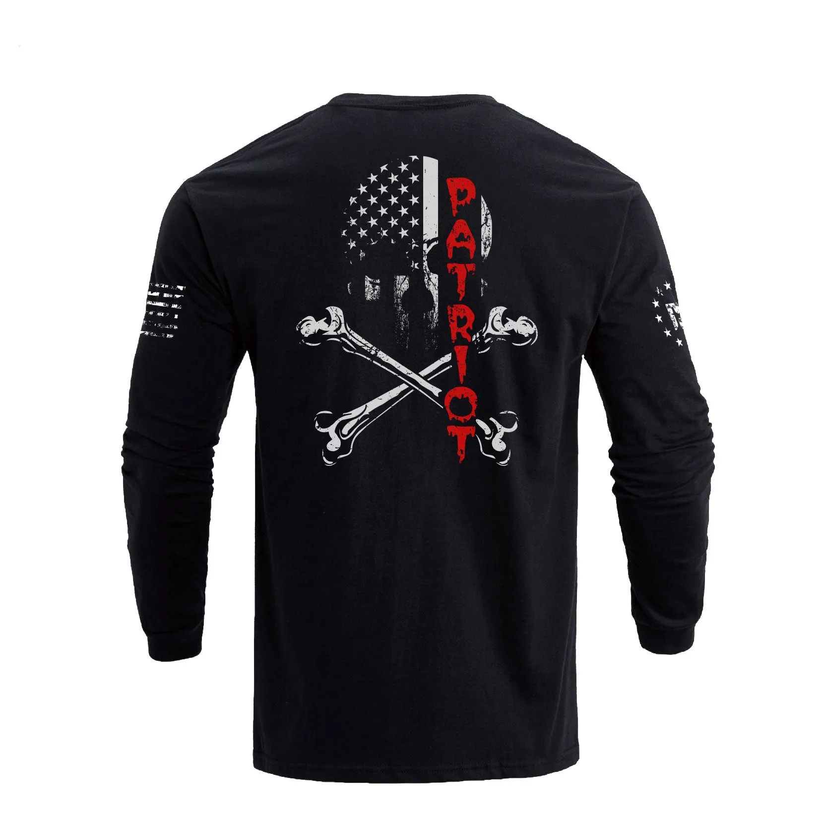 PATRIOT SKULL GRAPHIC LONG SLEEVE T-SHIRT