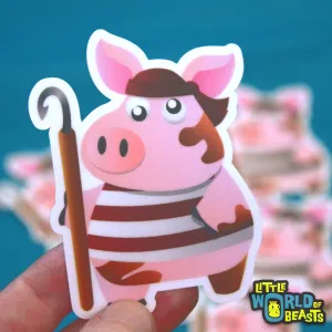 Peg Leg Pig Sticker