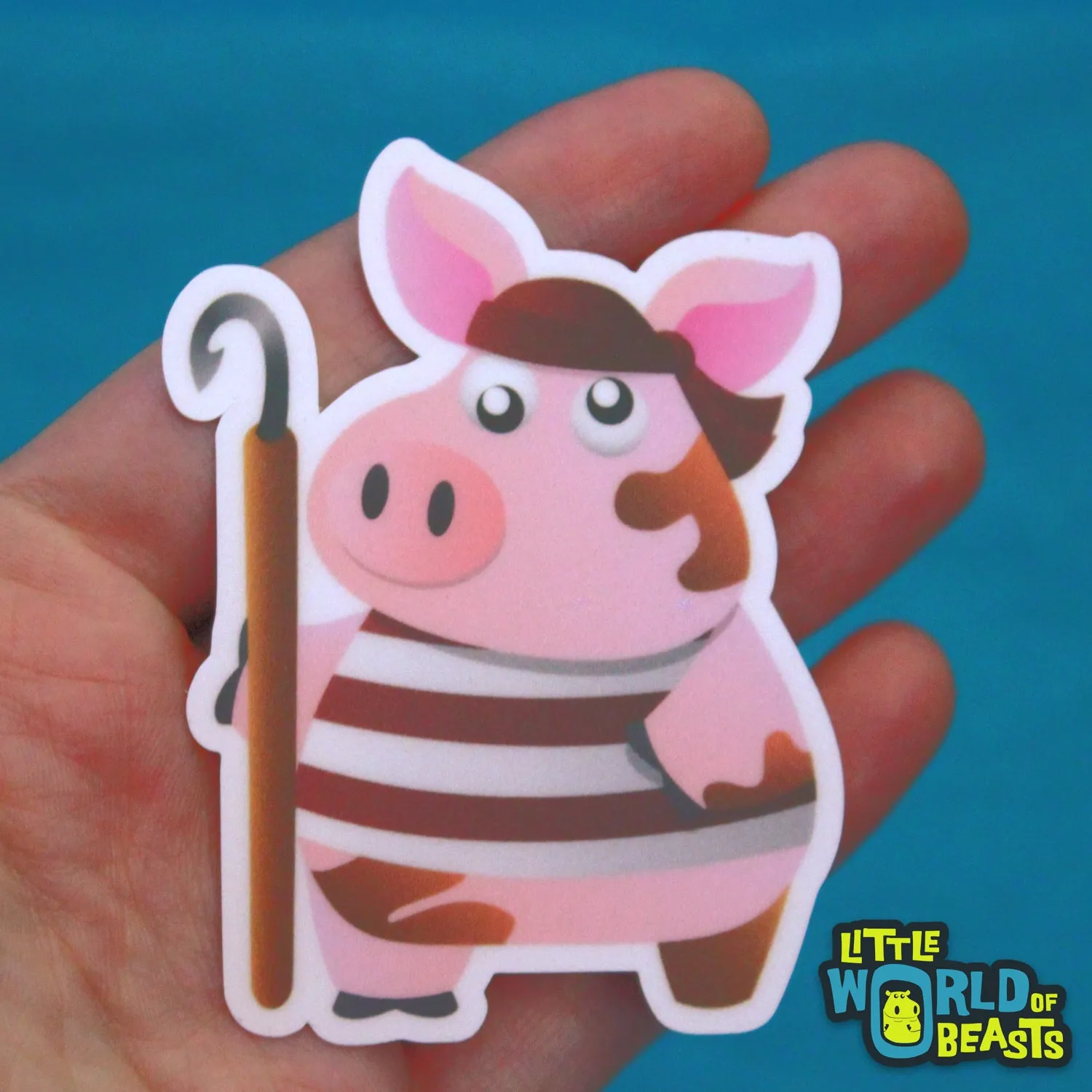Peg Leg Pig Sticker