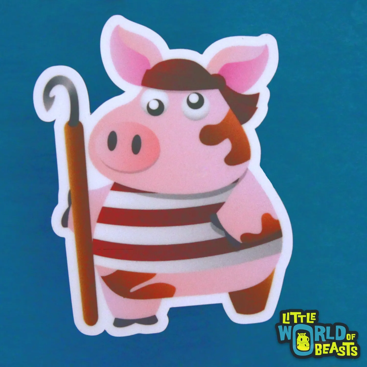 Peg Leg Pig Sticker