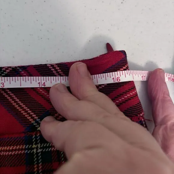Pendleton 100% Virgin Wool Women's Red Plaid Tartan Pleated Skirt Size‎ 12
