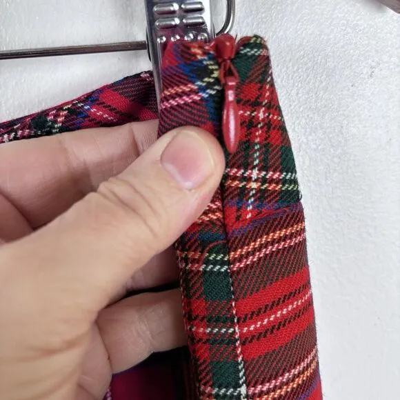 Pendleton 100% Virgin Wool Women's Red Plaid Tartan Pleated Skirt Size‎ 12