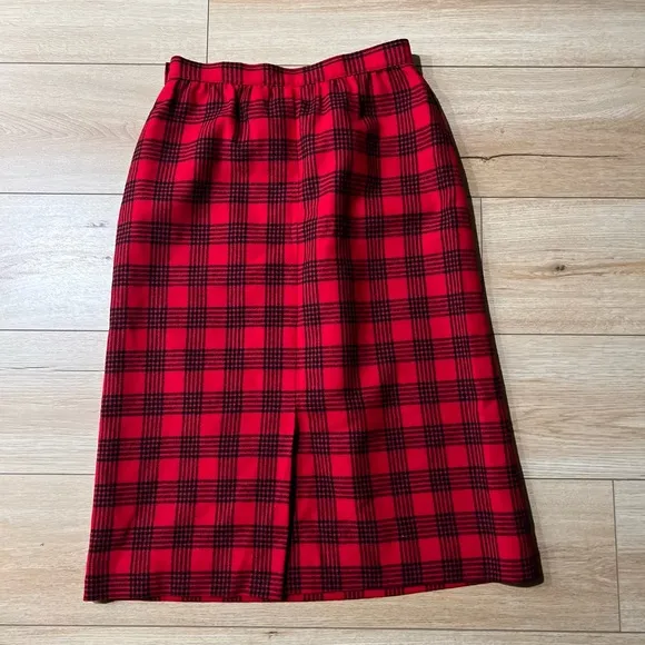 Pendleton Buffalo Plaid Wool Skirt