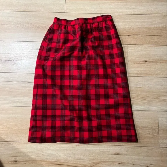 Pendleton Buffalo Plaid Wool Skirt
