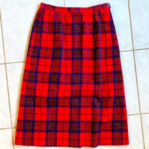Pendleton wool red plaid skirt Signature Piece perfect Christmas skirt