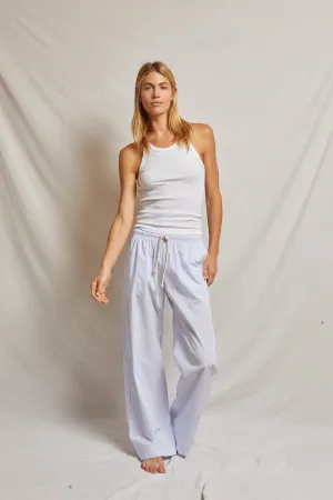 Perfect White Tee Andi Cotton Poplin Stripe Wide Leg Pant