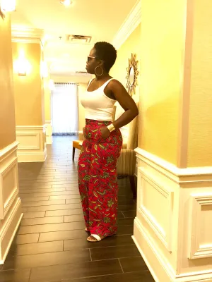 Pink ankara wide leg pant