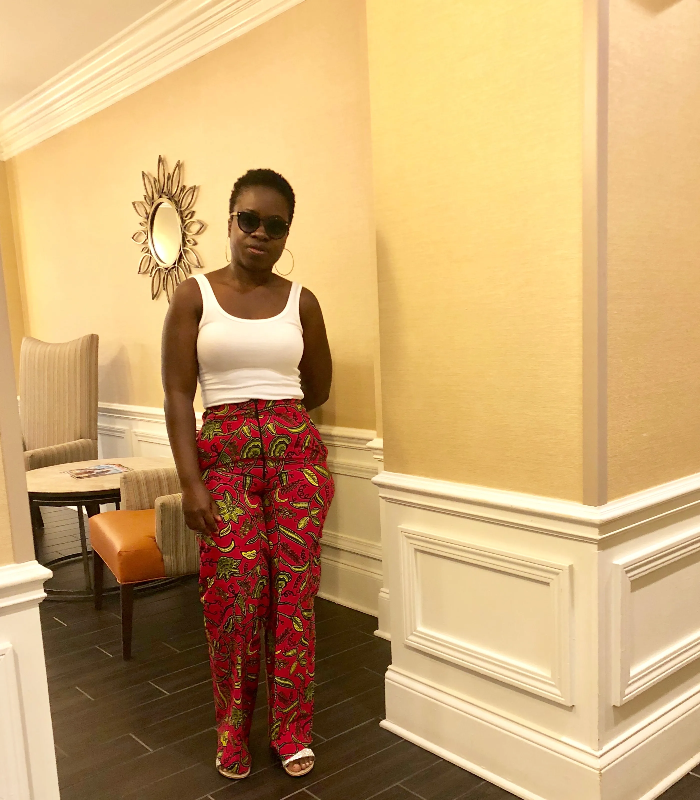 Pink ankara wide leg pant