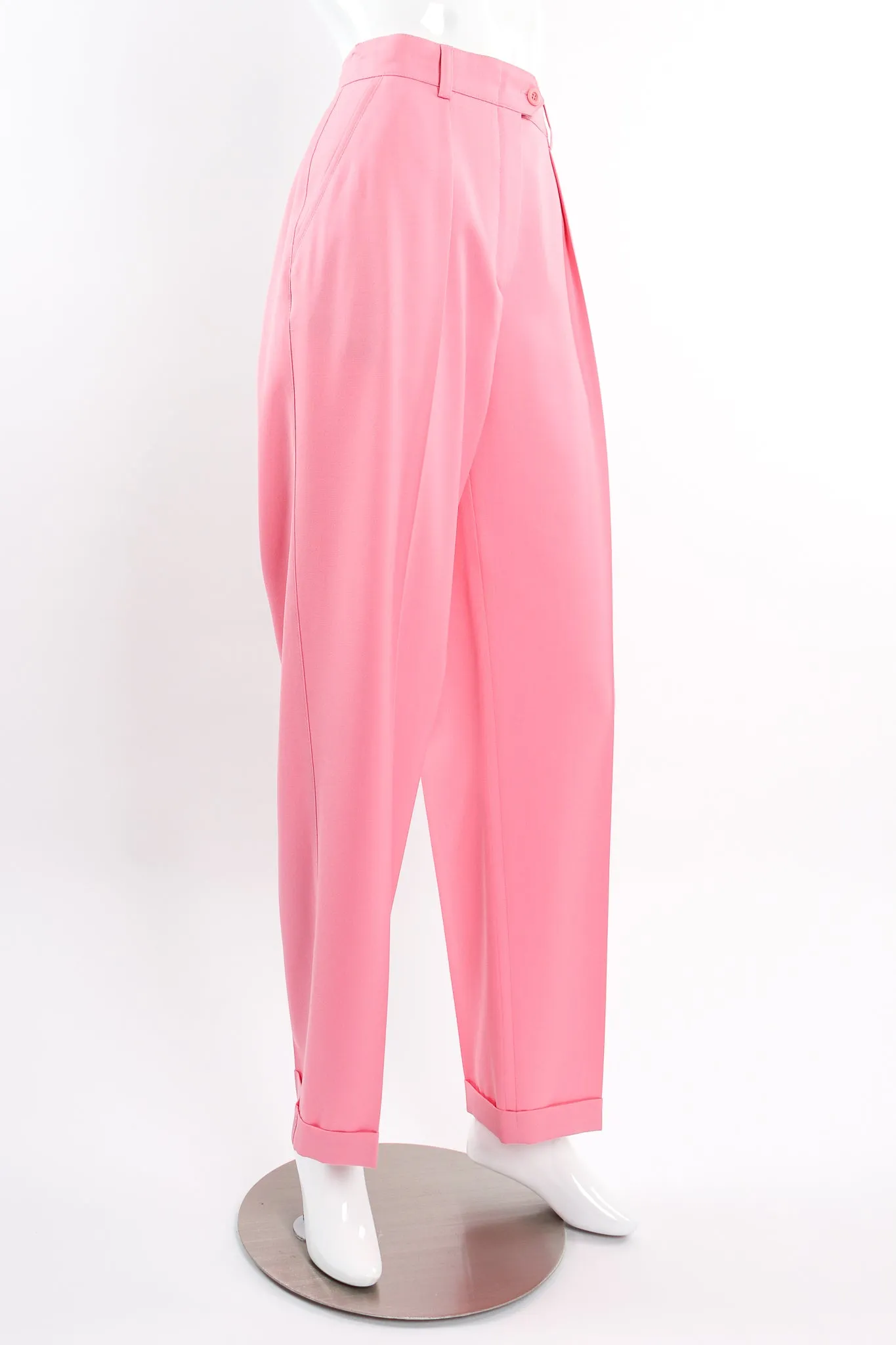 Pink Cuffed Pleat Pant