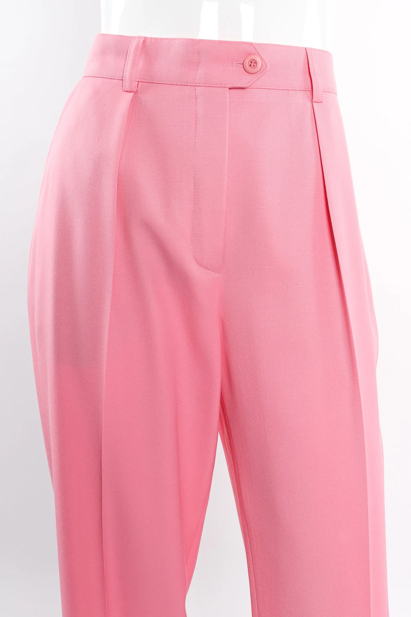 Pink Cuffed Pleat Pant