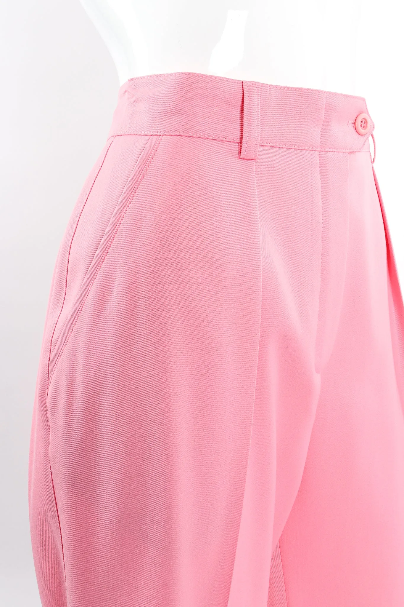 Pink Cuffed Pleat Pant