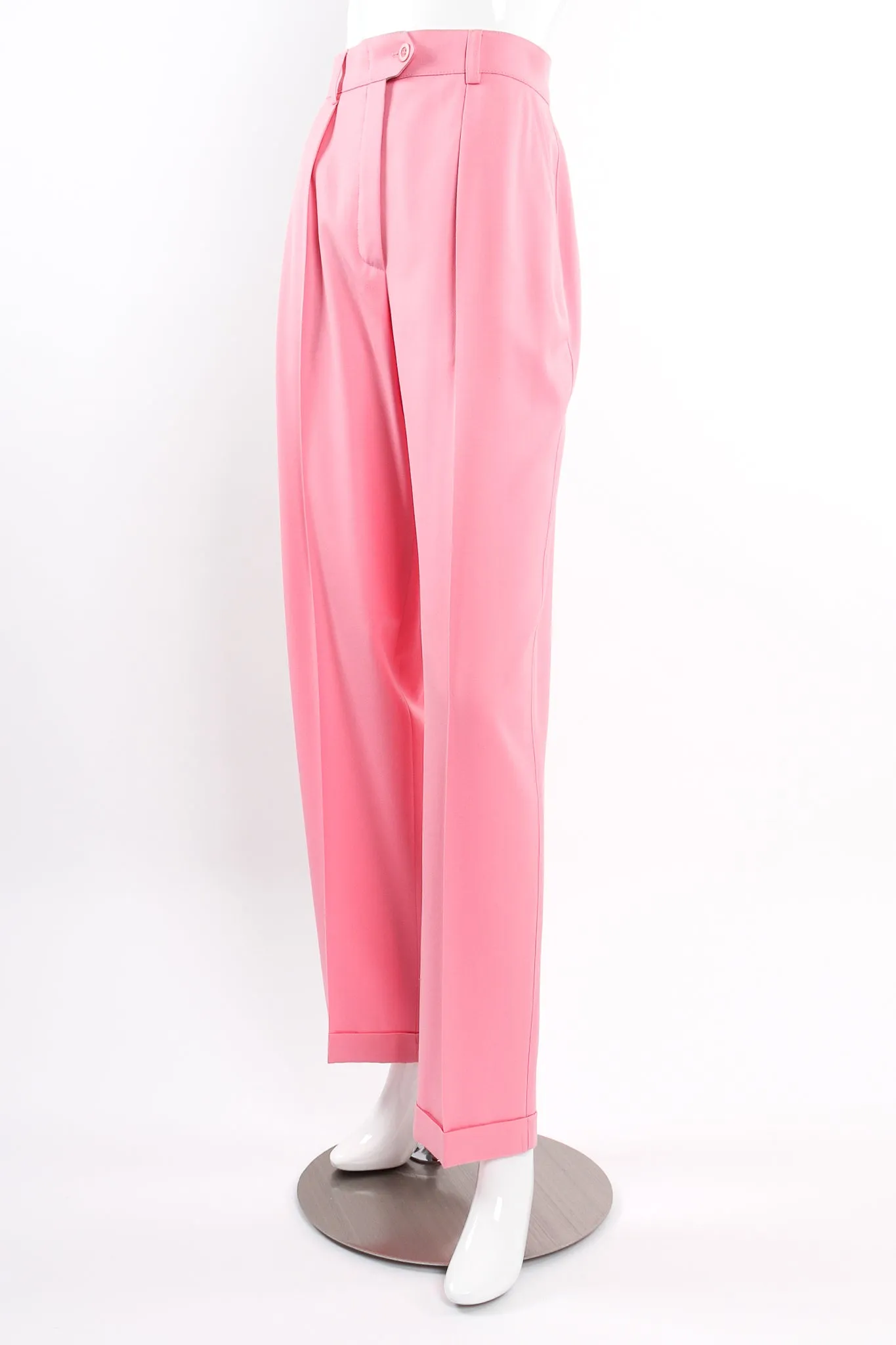 Pink Cuffed Pleat Pant