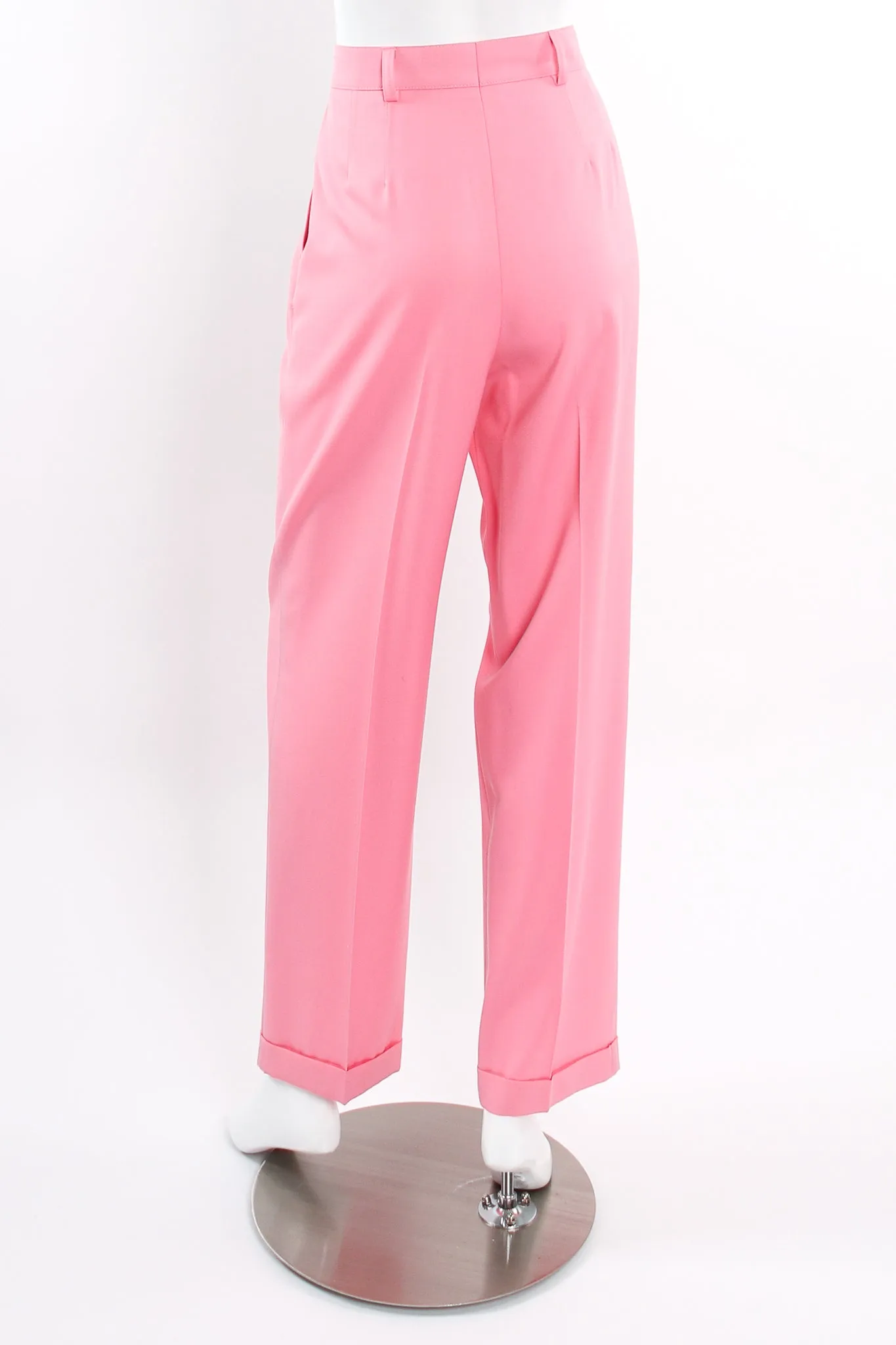 Pink Cuffed Pleat Pant