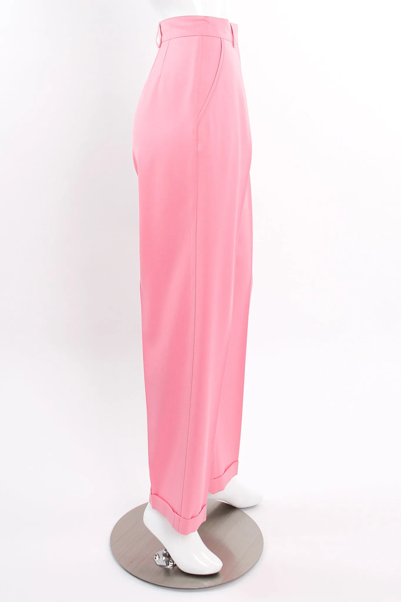 Pink Cuffed Pleat Pant