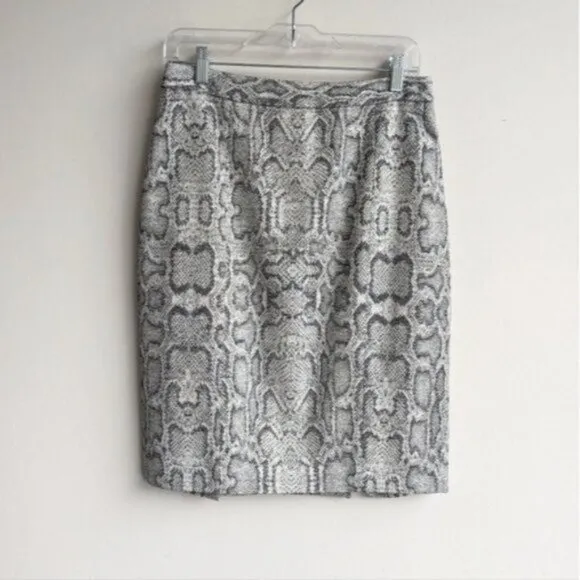 Pink Tartan silver metallic snake print pencil skirt