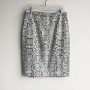 Pink Tartan silver metallic snake print pencil skirt