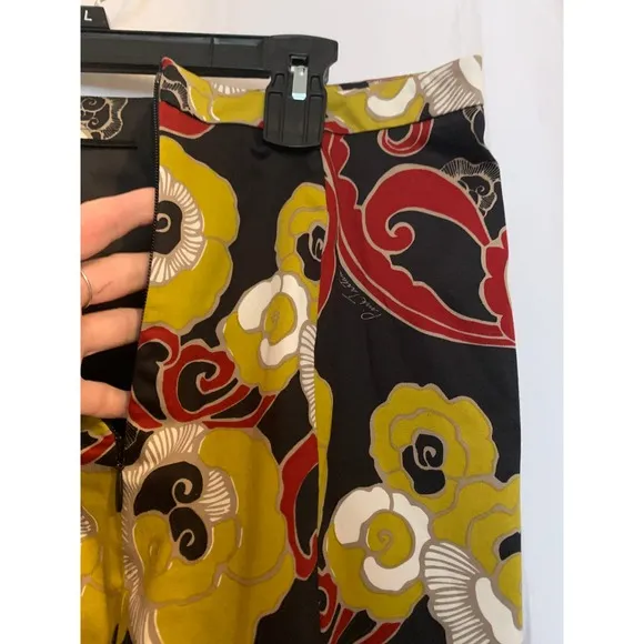 Pink Tartan Size 10 Black/Gold/Red Fully Lined Mid Length Women's Skirt