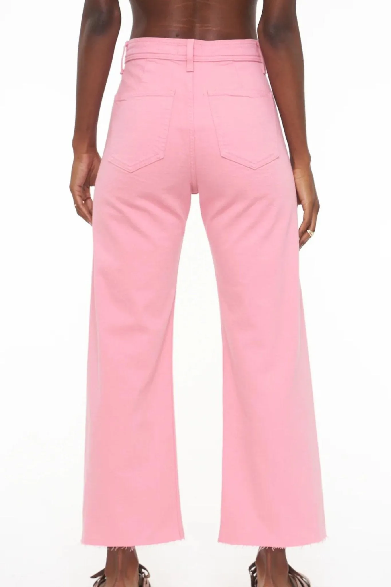 Pistola: Penny High Rise Wide Leg Crop Flamingo