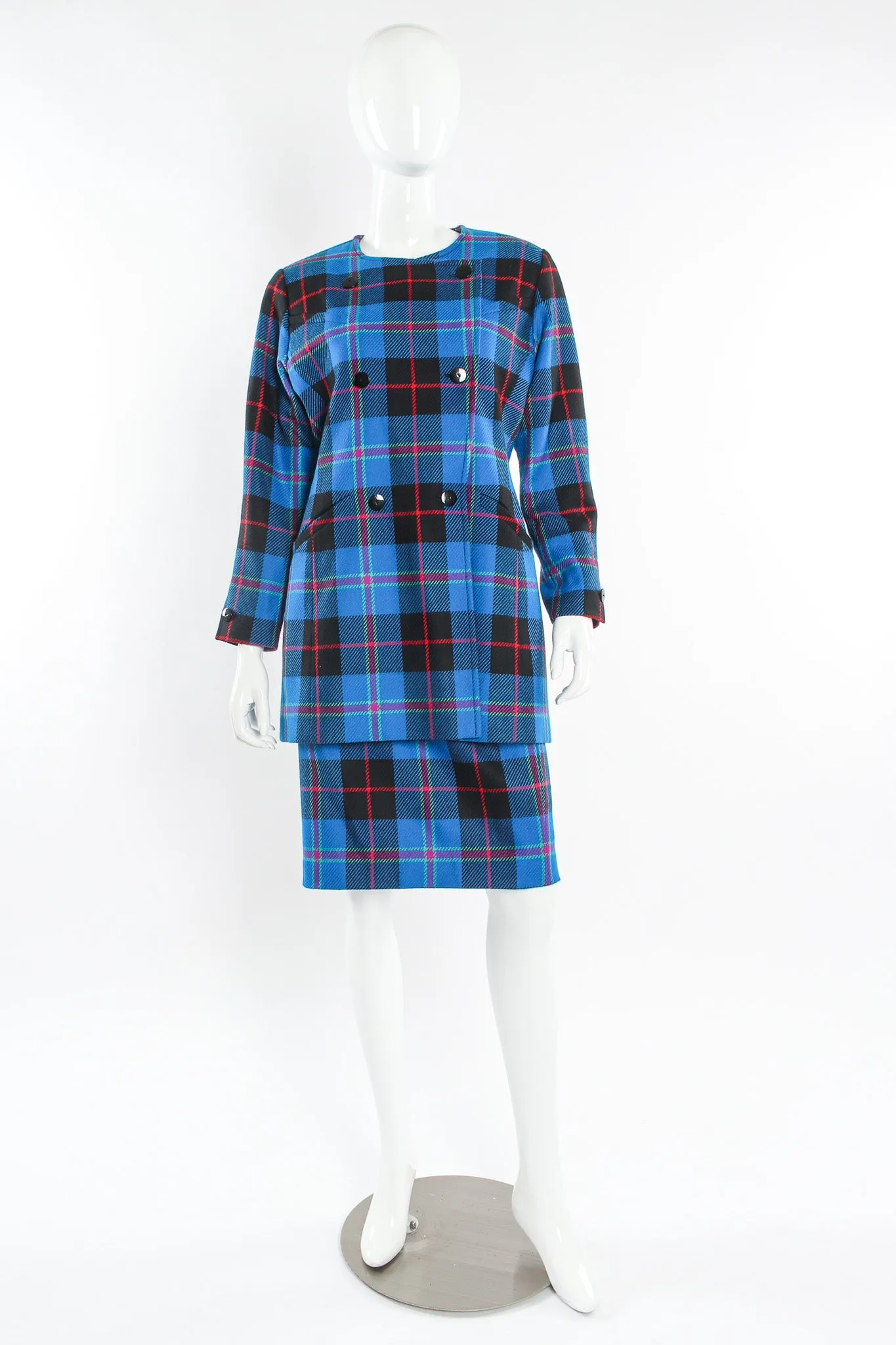 Plaid Jacket & Skirt Set