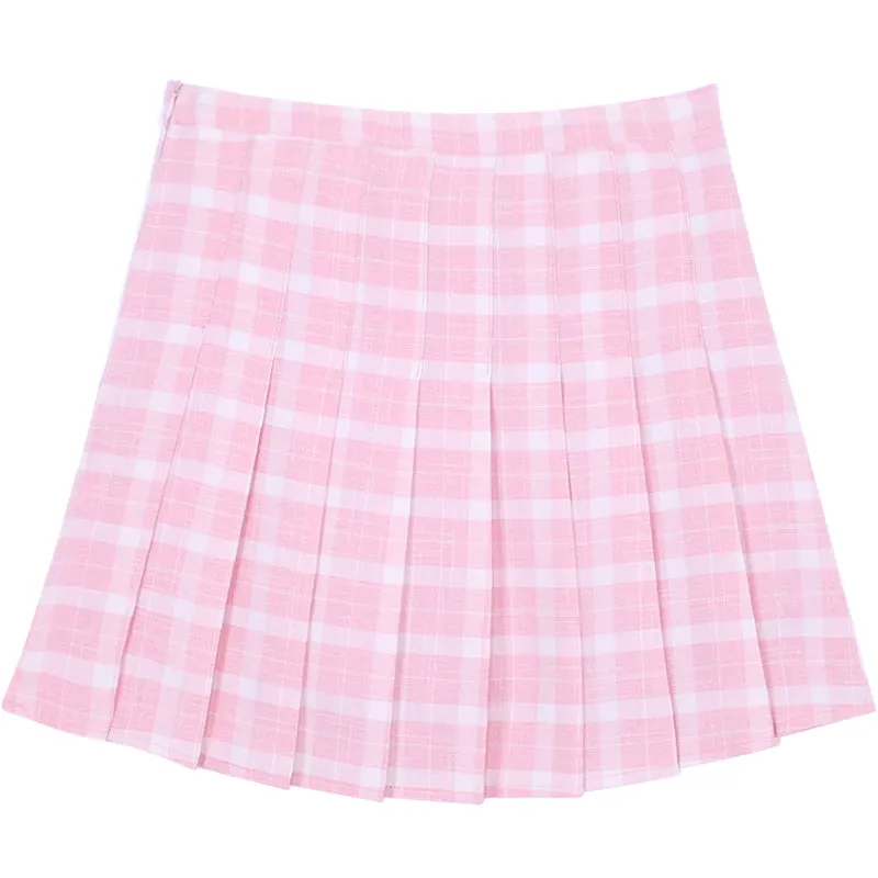 Plaid pleated skirt KF90387